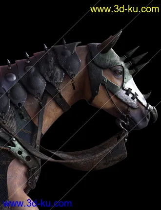 3D打印模型Guardian Horse Armor for DAZ Horse 2 Textures的图片