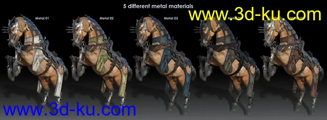 Guardian Horse Armor for DAZ Horse 2 Textures模型的图片2
