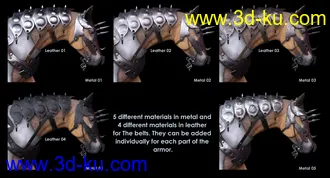 3D打印模型Guardian Horse Armor for DAZ Horse 2 Textures的图片