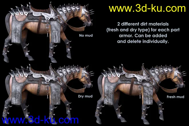 Guardian Horse Armor for DAZ Horse 2 Textures模型的图片4