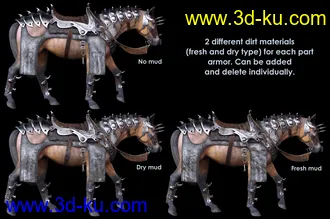 3D打印模型Guardian Horse Armor for DAZ Horse 2 Textures的图片