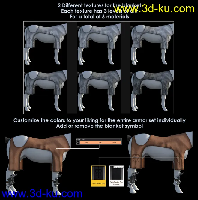 Guardian Horse Armor for DAZ Horse 2 Textures模型的图片7