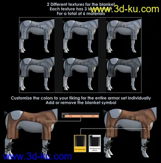 3D打印模型Guardian Horse Armor for DAZ Horse 2 Textures的图片