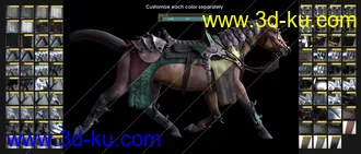 3D打印模型Guardian Horse Armor for DAZ Horse 2 Textures的图片