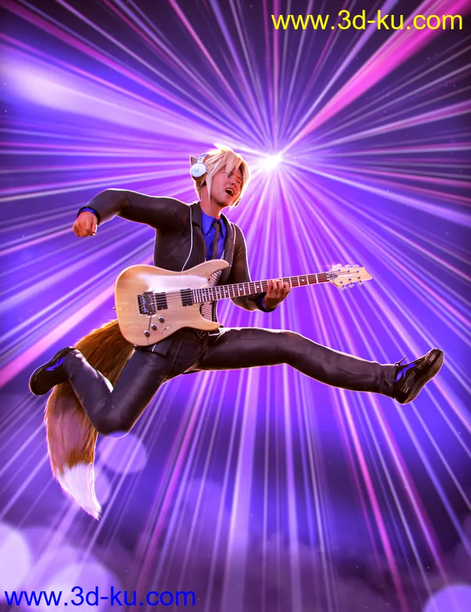 Guitar Animations for Genesis 8.1 Male and Kota 8.1模型的图片1