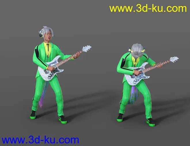 Guitar Animations for Genesis 8.1 Male and Kota 8.1模型的图片3