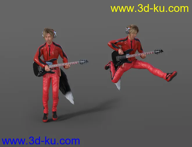 Guitar Animations for Genesis 8.1 Male and Kota 8.1模型的图片4