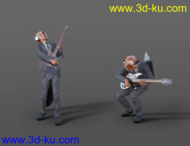 Guitar Animations for Genesis 8.1 Male and Kota 8.1模型的图片5