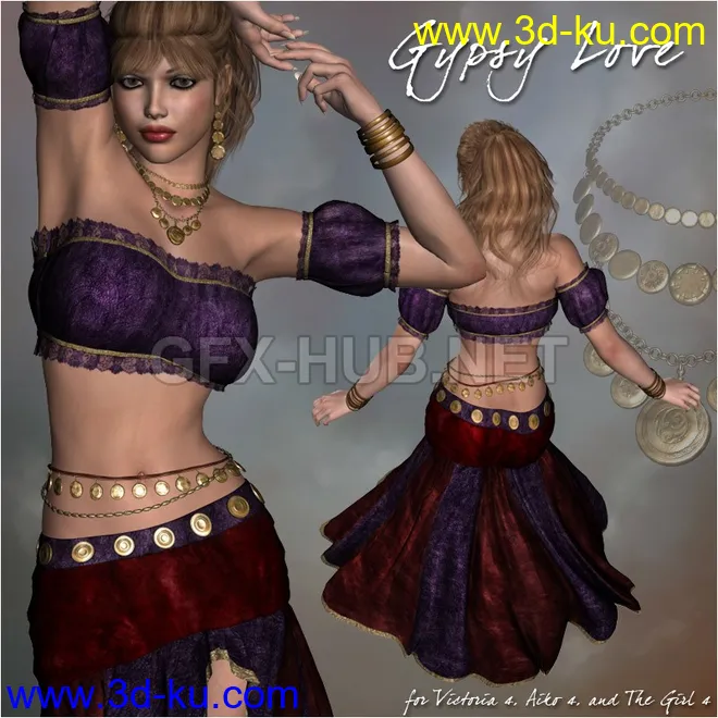 Gypsy Love Outfit for V4模型的图片1