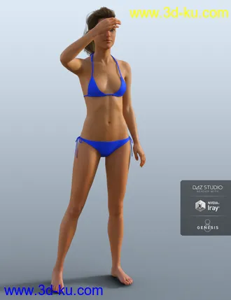 3D打印模型H&C Bikini Swimsuit B for Genesis 8 Female(s)的图片