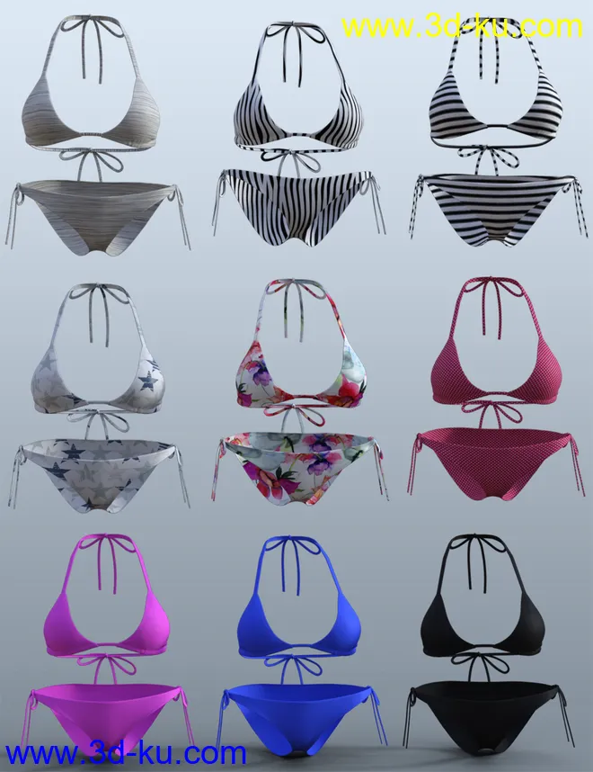 H&C Bikini Swimsuit B for Genesis 8 Female(s)模型的图片9
