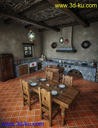 3D打印模型Hacienda Kitchen的图片