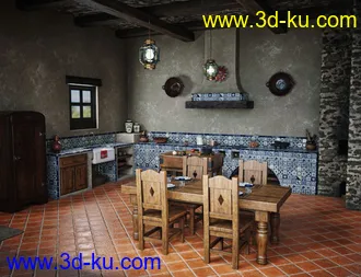 3D打印模型Hacienda Kitchen的图片