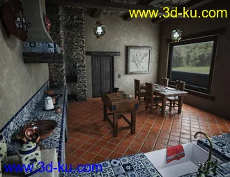 3D打印模型Hacienda Kitchen的图片