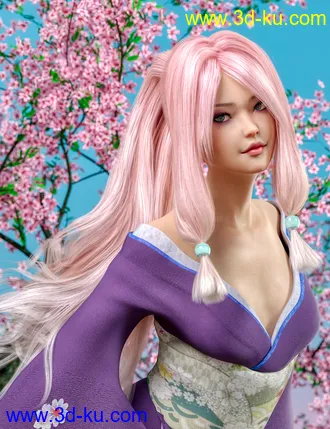 3D打印模型Haiku Hair for Genesis 8 and 8.1 Females的图片