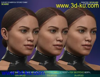 3D打印模型HD Face Staples and Stitches for Genesis 8 Females的图片