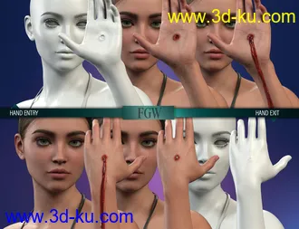 3D打印模型HD Gunshot Wounds for Genesis 8 and 8.1 Females的图片