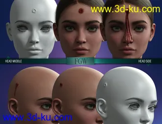 HD Gunshot Wounds for Genesis 8 and 8.1 Females模型的图片15
