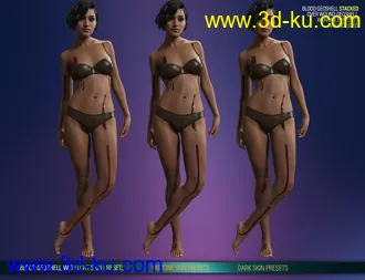 3D打印模型HD Gunshot Wounds for Genesis 8 and 8.1 Females的图片