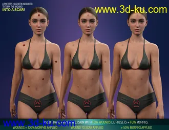 HD Gunshot Wounds for Genesis 8 and 8.1 Females模型的图片27