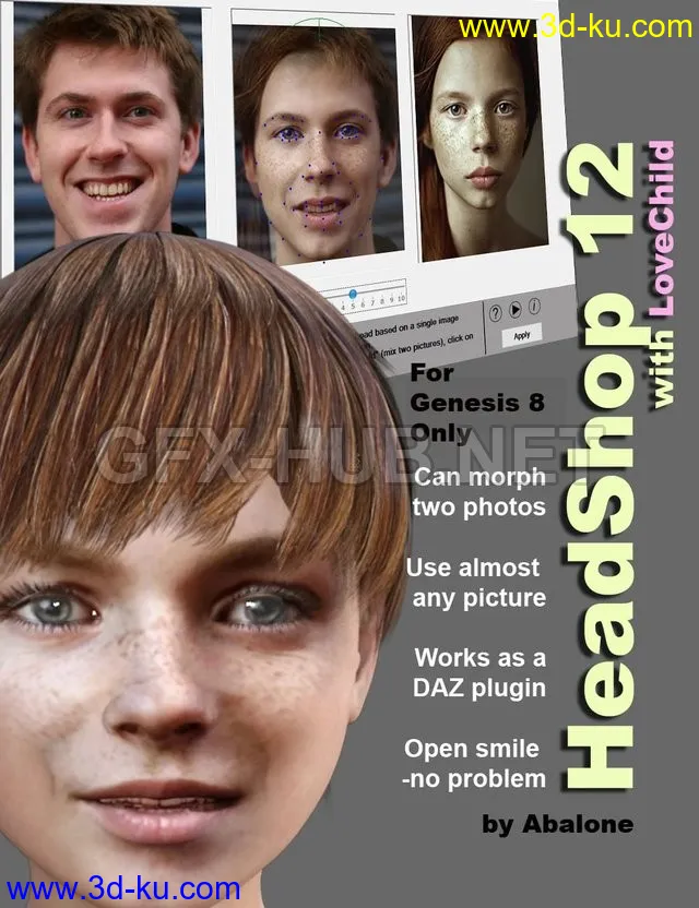 HeadShop 12.5 for Genesis 8模型的图片1