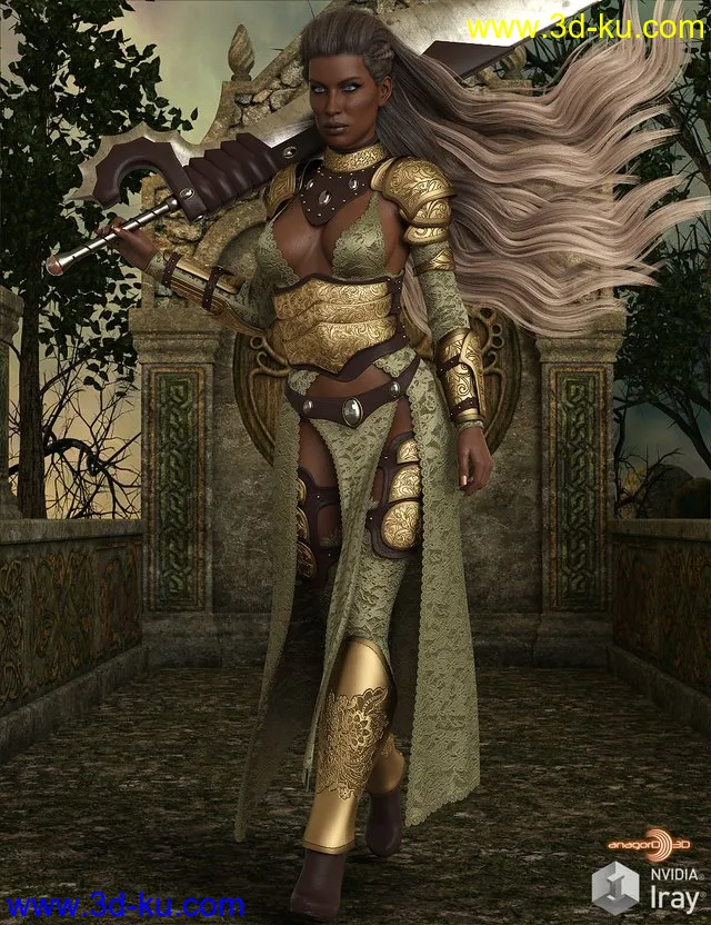 HEROINE - dForce Warrior of Dusk Outfit for Genesis 8 Females模型的图片1