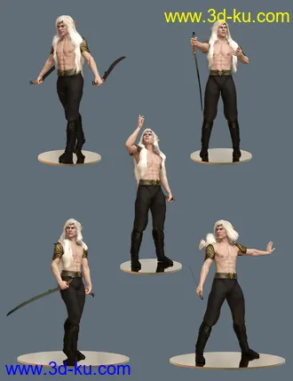 3D打印模型High Elf Poses for Genesis 8 and Genesis 8.1 Male的图片