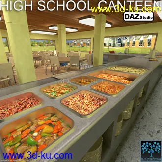 3D打印模型High School Canteen for Daz的图片