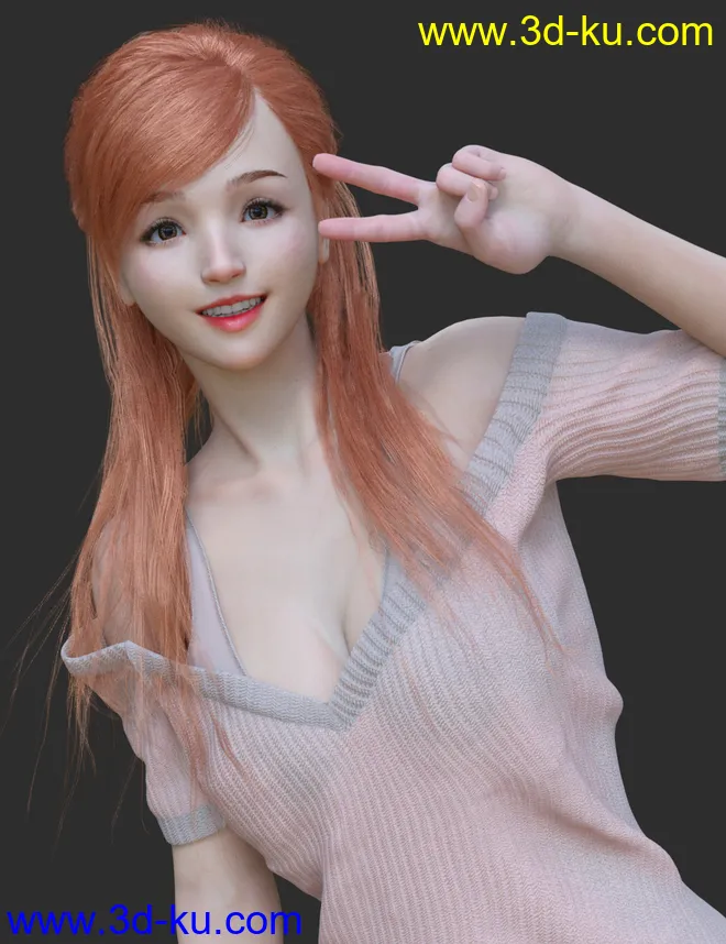 HS dForce Lurys Sweater for Genesis 8.1 Female模型的图片1