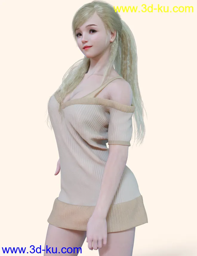 HS dForce Lurys Sweater for Genesis 8.1 Female模型的图片9