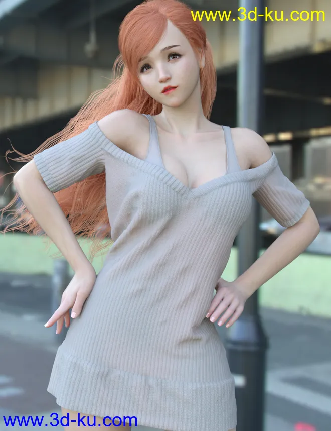 HS dForce Lurys Sweater for Genesis 8.1 Female模型的图片10