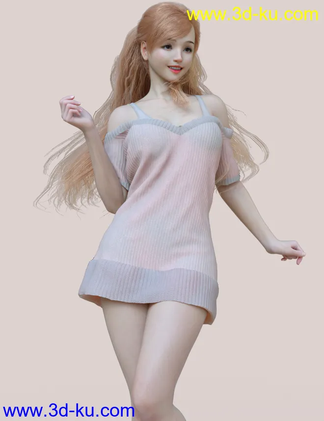 HS dForce Lurys Sweater for Genesis 8.1 Female模型的图片11