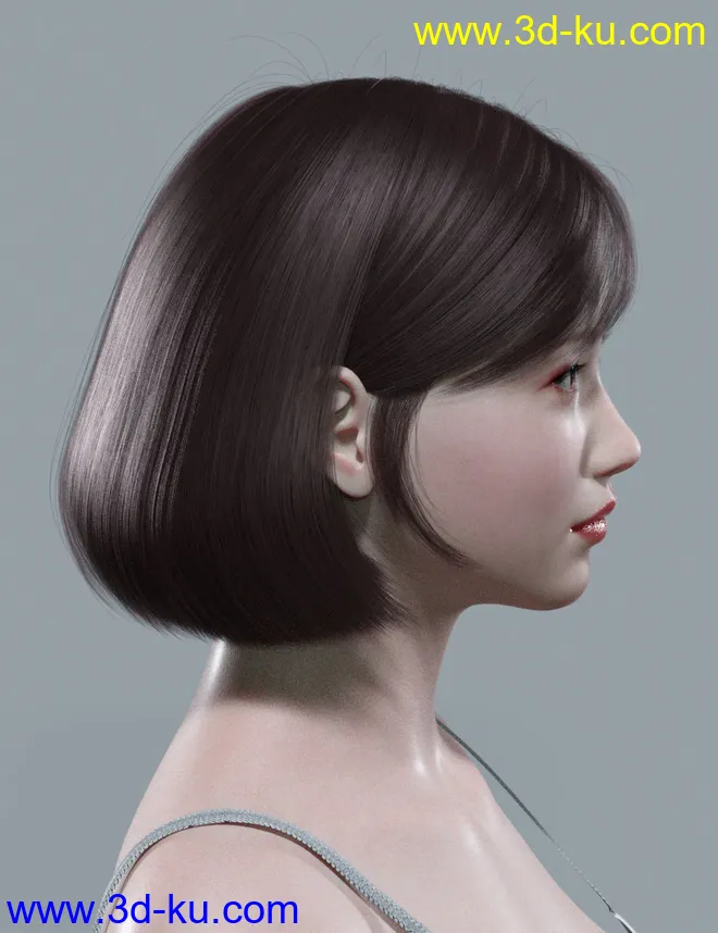 HY Bob Hair for Genesis 8 and 8.1 Females模型的图片3