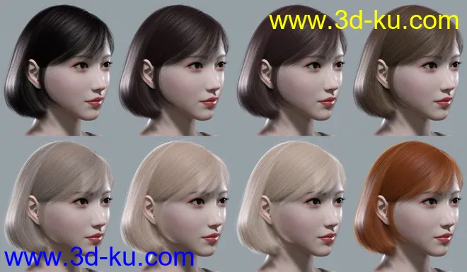 HY Bob Hair for Genesis 8 and 8.1 Females模型的图片10
