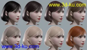 3D打印模型HY Bob Hair for Genesis 8 and 8.1 Females的图片