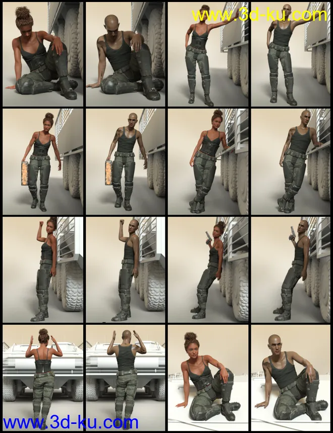 IGD Badlands Bodyguard poses for Genesis 8模型的图片3
