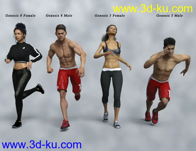 IGD Motion Series - Run Poses for Genesis 3 and 8模型的图片2
