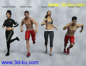 3D打印模型IGD Motion Series - Run Poses for Genesis 3 and 8的图片