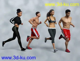3D打印模型IGD Motion Series - Run Poses for Genesis 3 and 8的图片