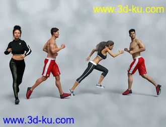 3D打印模型IGD Motion Series - Run Poses for Genesis 3 and 8的图片