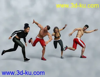 3D打印模型IGD Motion Series - Run Poses for Genesis 3 and 8的图片