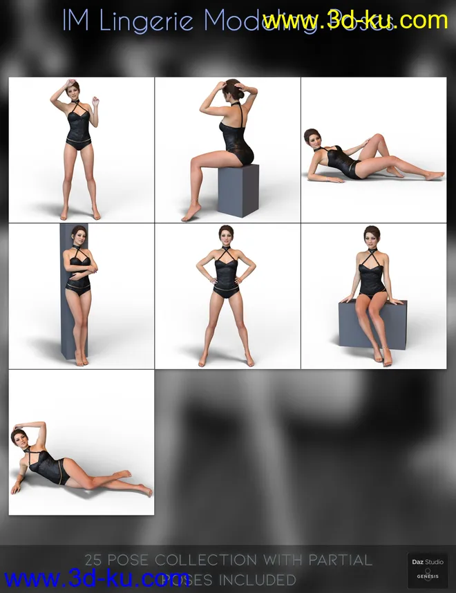 IM Lingerie Modeling Poses for Genesis 8 Female模型的图片9