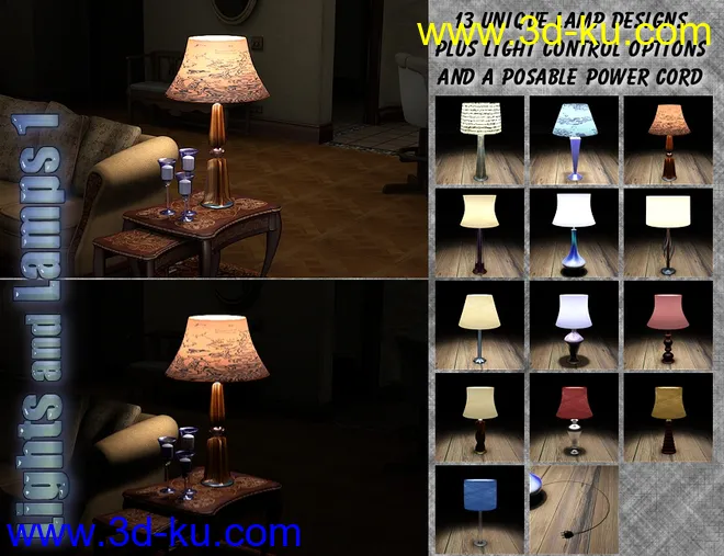 InaneGlory's Lights and Lamps 1 - Table Lamps模型的图片2