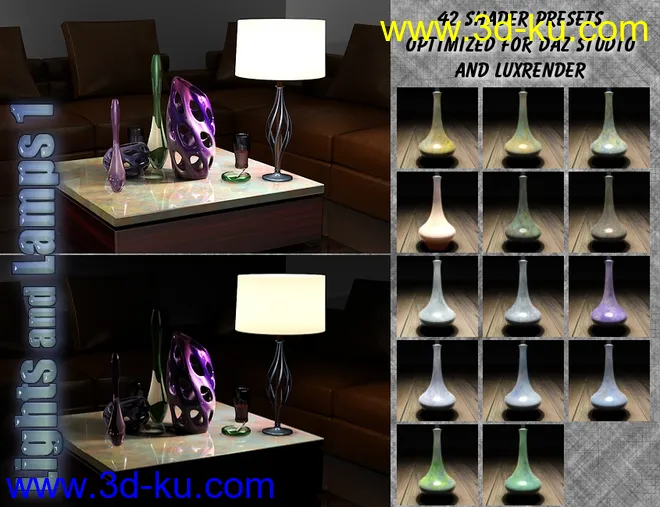 InaneGlory's Lights and Lamps 1 - Table Lamps模型的图片3
