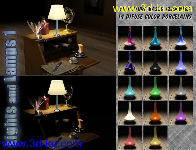 InaneGlory's Lights and Lamps 1 - Table Lamps模型的图片4