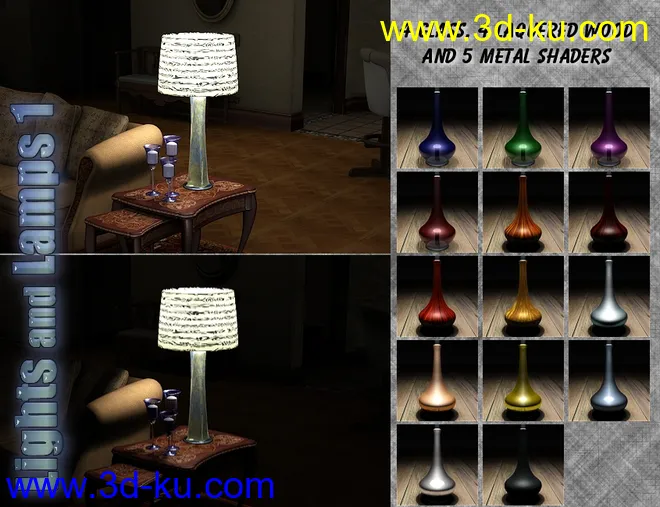 InaneGlory's Lights and Lamps 1 - Table Lamps模型的图片5