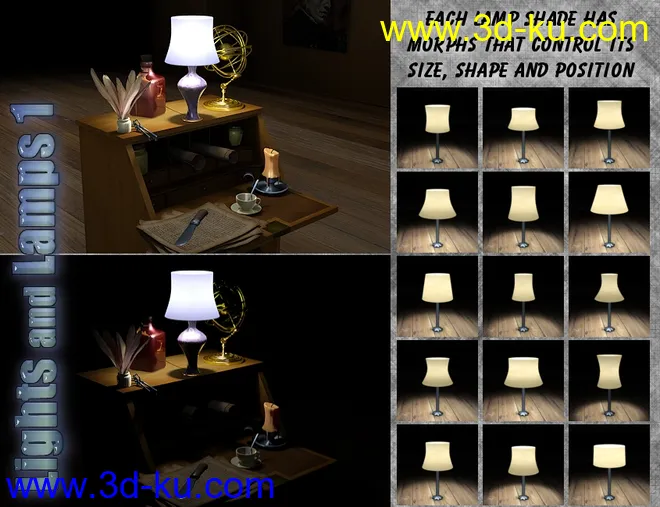 InaneGlory's Lights and Lamps 1 - Table Lamps模型的图片8
