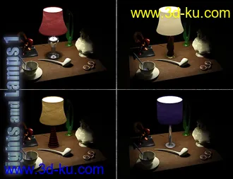 3D打印模型InaneGlory's Lights and Lamps 1 - Table Lamps的图片