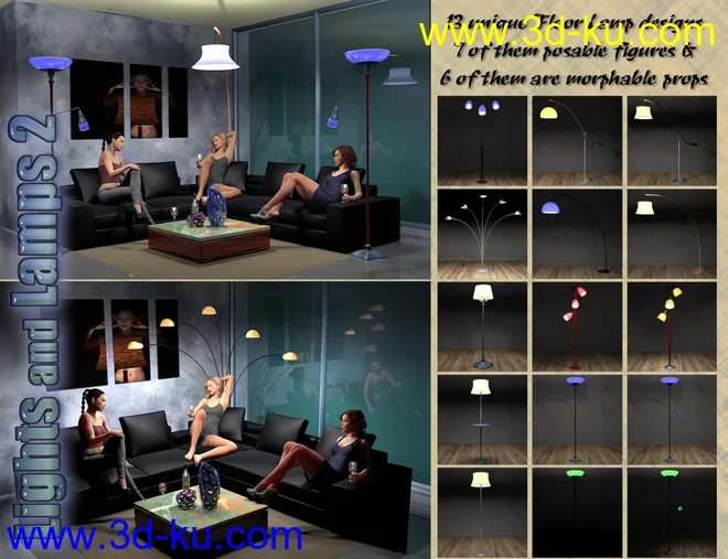 InaneGlory's Lights and Lamps 2 - Floor Lamps模型的图片4