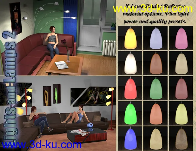 InaneGlory's Lights and Lamps 2 - Floor Lamps模型的图片5